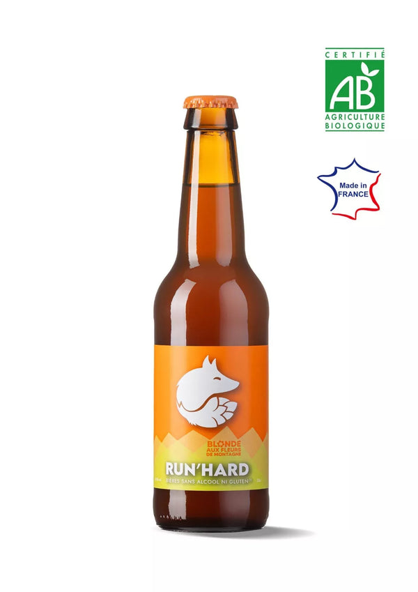 Cerveza RUBIA sin alcohol ni gluten 33cl - RUN'HARD