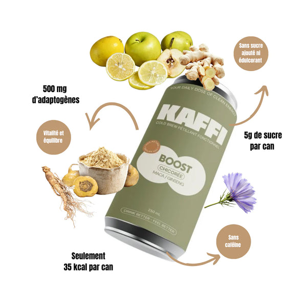 Bebida energética BOOST ACHICORIA: Maca & Ginseng - Drink Kaffi