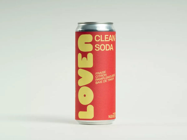 LOVEN CLEAN SODA Fresa, Limón, Pomelo y Bayas de Timur