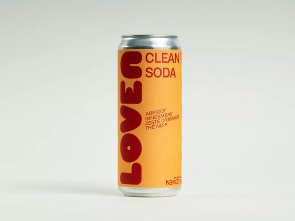 LOVEN CLEAN SODA Albaricoque, Jengibre, Té Negro y Ralladura de Naranja