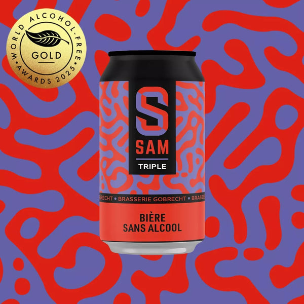Cerveza triple SAM sin alcohol 0,5% - Lata 33 cl