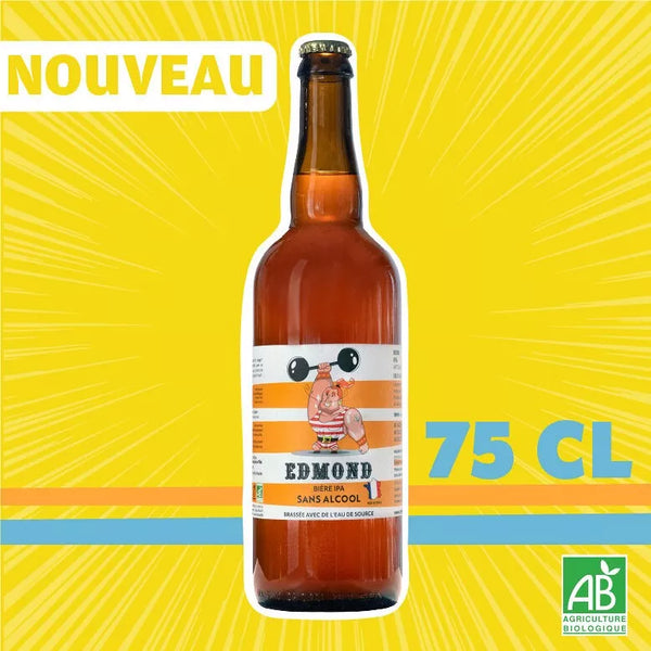 Edmond IPA y cerveza ecológica 0,5% sin alcohol - 75 cl