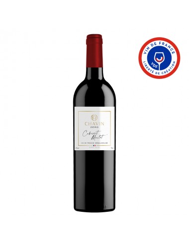 Vino tinto CHAVIN ZERO Cabernet & Merlot - Vino francés sin alcohol 0,0%